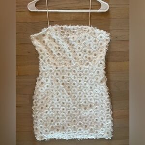 AQUA Daisy White Mini Dress